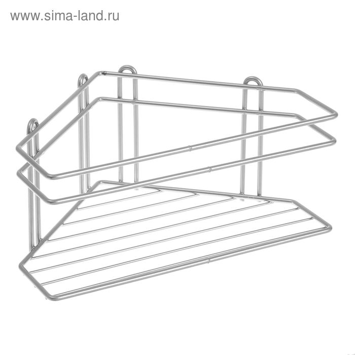 Полка угловая, 1 ярус, Neo Plus, 16×24×10 см, цвет хром - Фото 1