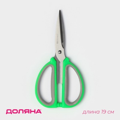 Ножницы кухонные Доляна «Помощник», 19 см, зелёные