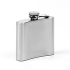 Фляжка Мастер К, 150 мл, подарочная, армейская, 5 oz, нержавеющая сталь, серебристая - Фото 4