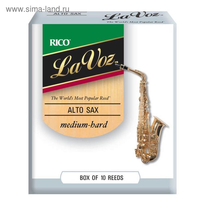 Трости для саксофона альт Rico RJC10MH La Voz (Medium-Hard), 10шт - Фото 1