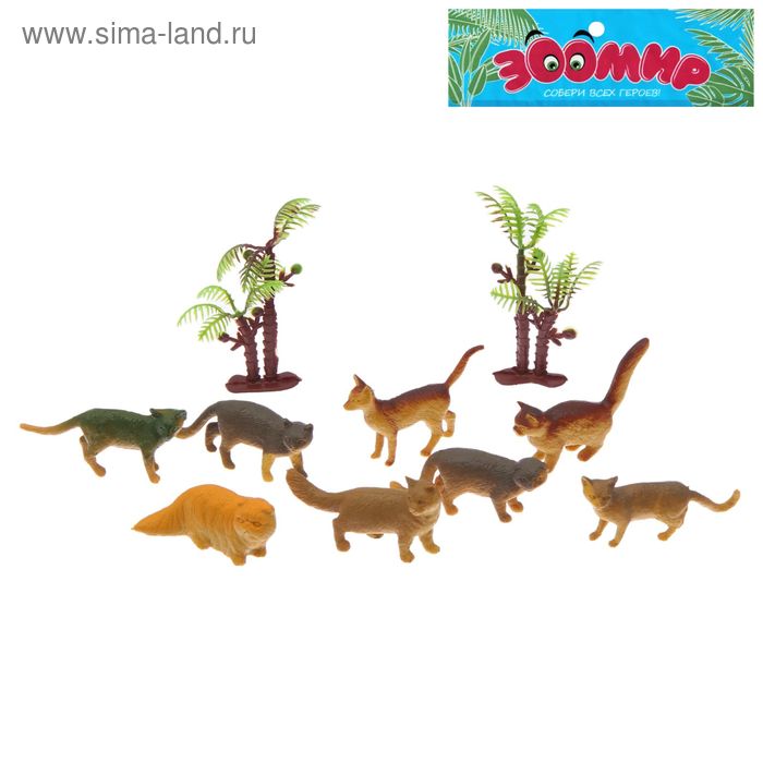 Набор животных "Кошки", 8 фигурок с аксессуарами, МИКС - Фото 1