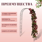 Арка садовая, 240 × 125 × 36.5 см, для вьющихся растений, металлическая, цвет бронзовый антик - фото 33309425