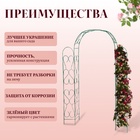 Арка садовая, 230×125×36.5 см, для вьющихся растений, металлическая, зелёная - Фото 2