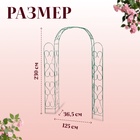Арка садовая, 230×125×36.5 см, для вьющихся растений, металлическая, зелёная - Фото 6