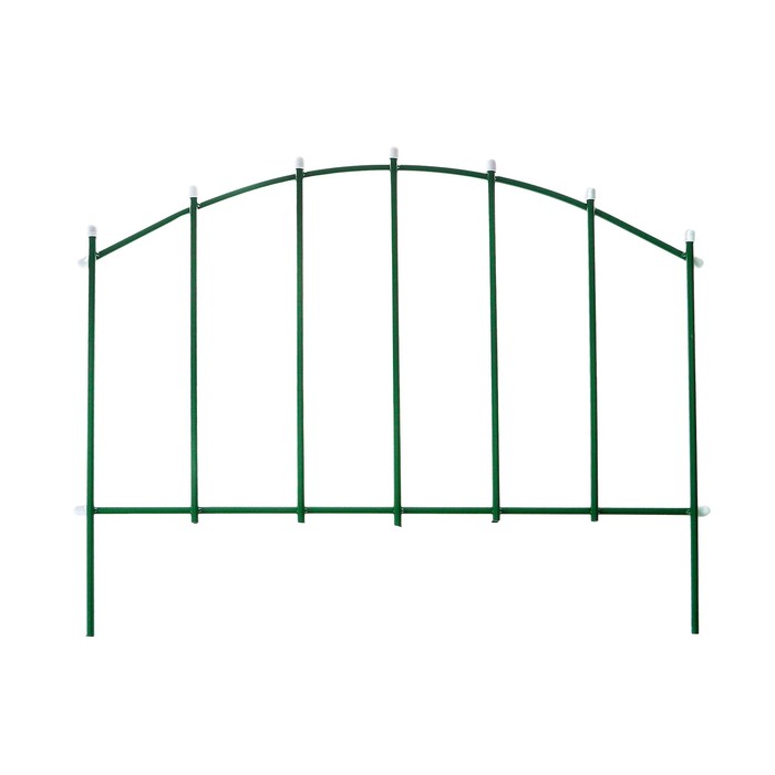 Ограждение декоративное, 68×410 см, 5 секций, металл, зелёное, «Вертикаль»