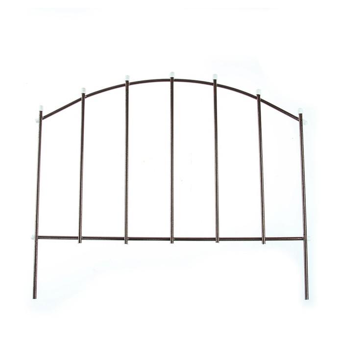 Ограждение декоративное, 67×410 см, 5 секций, металл, бронзовое, «Вертикаль»