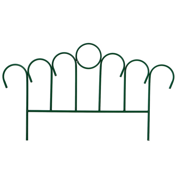 Ограждение декоративное, 45×470 см, 5 секций, металл, зелёное, «Восход»