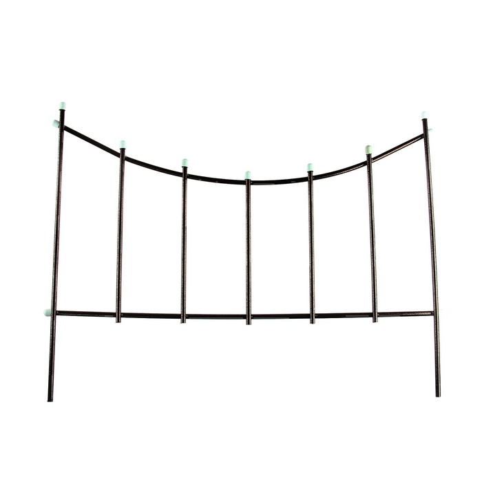 Ограждение декоративное, 60×410 см, 5 секций, металл, бронзовое, «Горизонталь»