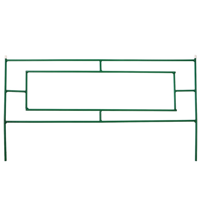 Ограждение декоративное, 55×500 см, 5 секций, металл, зелёное, «Газонный»