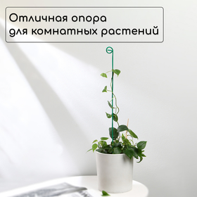 Колышек для подвязки растений, h=60 см, d=3 мм см, проволочный, зелёный, Greengo (комплект 10 шт)