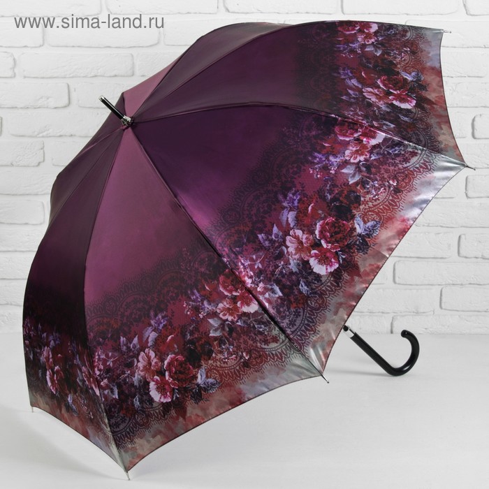 Зонт полуавтоматический «Цветы и кружево», 8 спиц, R = 54 см - Фото 1