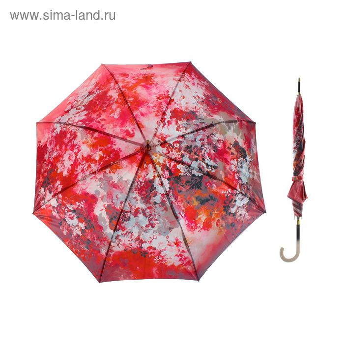 Зонт-трость полуавтомат "Цветочный пейзаж", R=51,5см - Фото 1
