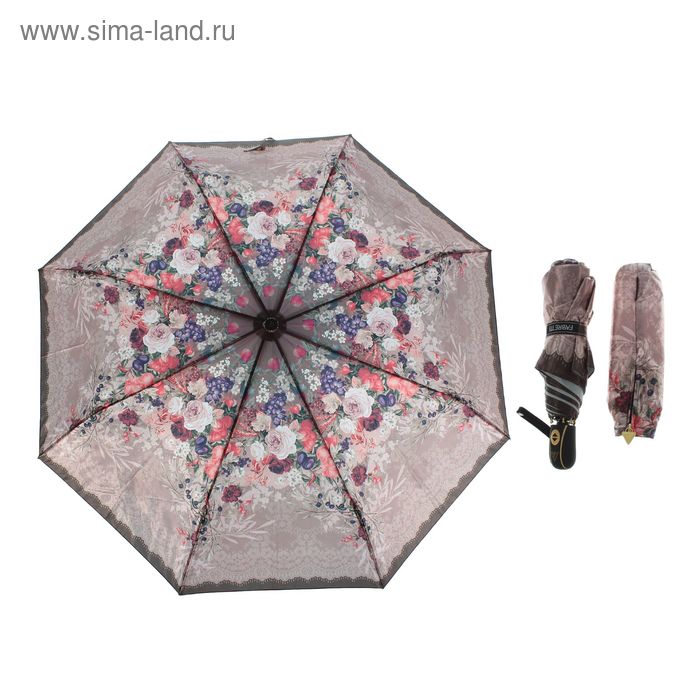 Зонт автоматический "Осенние цветы", R=53см - Фото 1