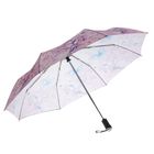 Зонт автоматический "Цветы и бабочки", R=52см, цвет розовый - Фото 2