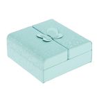 Шкатулка кожзам для украшений "Бабочка" голубая 6,5х15х15 см - Фото 1