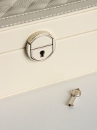 Шкатулка для часов 2 отделения и украшений «Ромбы белые», кожзам, матовая, 8.5×25×25 см - Фото 6