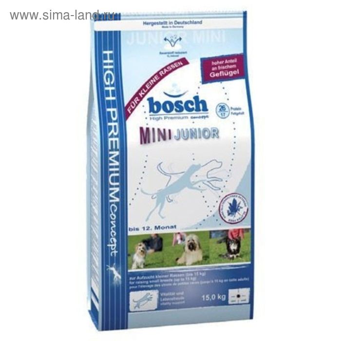 Сухой корм Bosch Mini Junior для щенков мелких пород, 3 кг. - Фото 1