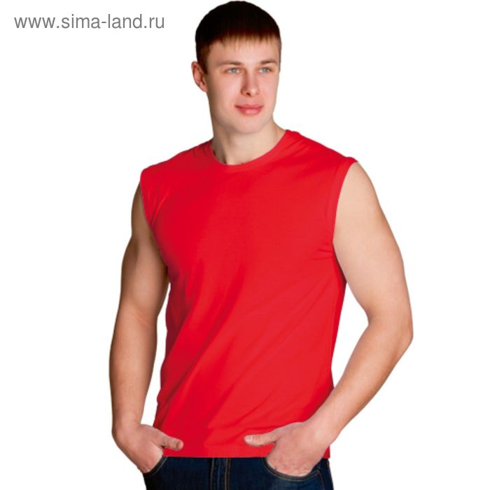 Майка мужская StanSummer, размер 50, цвет красный 145 г/м - Фото 1