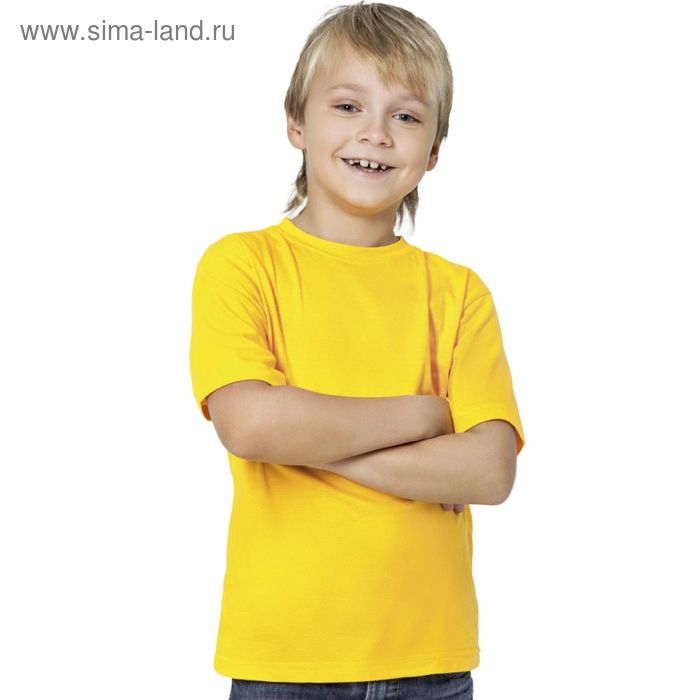 Футболка детская, рост 128 см, цвет жёлтый - Фото 1