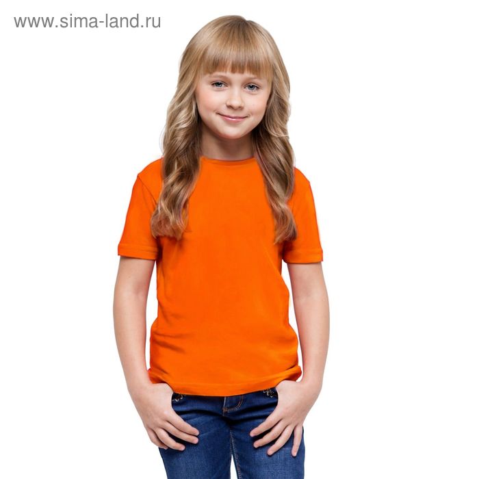Футболка детская, рост 164 см, цвет оранжевый - Фото 1