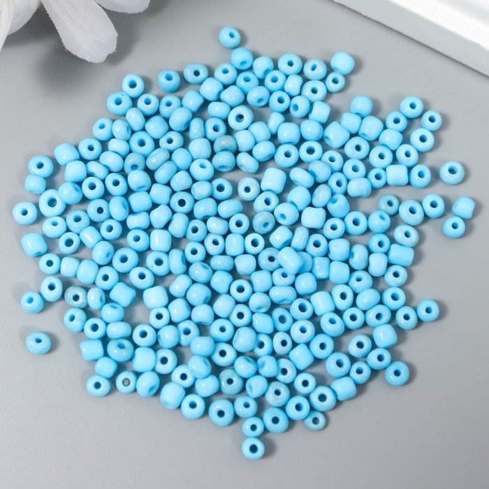 Бисер круглый 6/0 «Голубой», 20 г - Фото 1