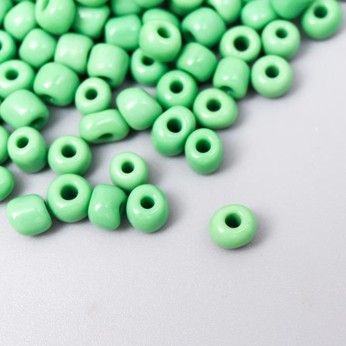 Бисер круглый 6/0 «Зелёный», 20 г - Фото 1