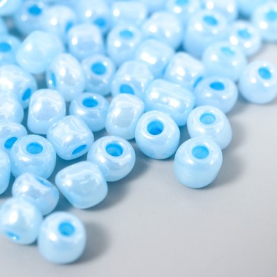 Бисер круглый 6/0 «Голубой перламутр», 20 г