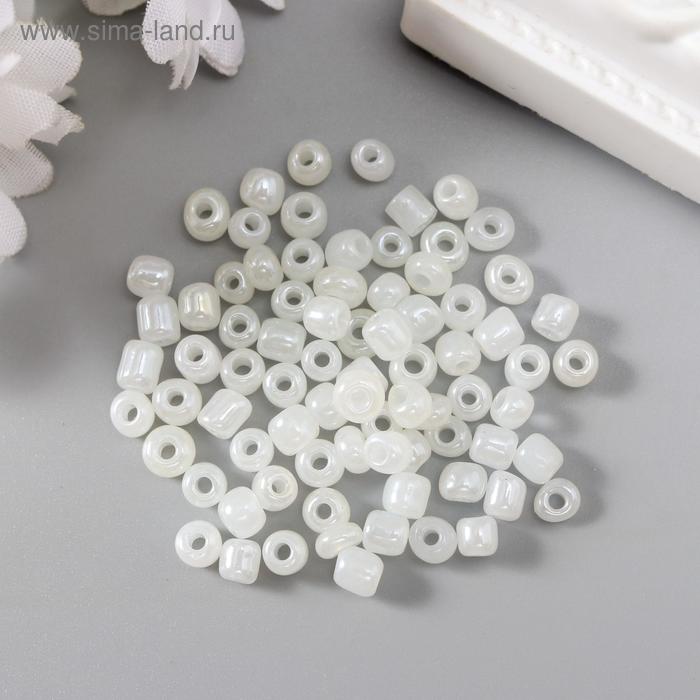 Бисер круглый 6/0 «Белый перламутр», 20 г - Фото 1