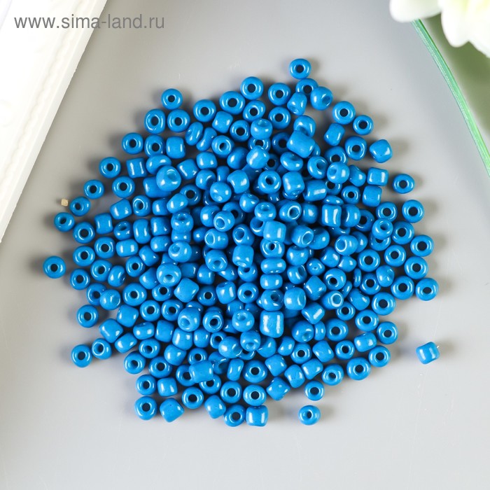 Бисер круглый 6/0 «Северное сияние», (синий), 20 г - Фото 1
