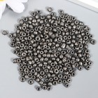 Бисер круглый 6/0 «Тёмное серебро», 20 г - Фото 2