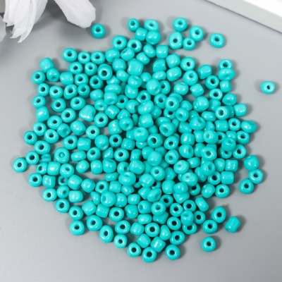 Бисер круглый 6/0 «Тёмно-зелёный неон», 20 г