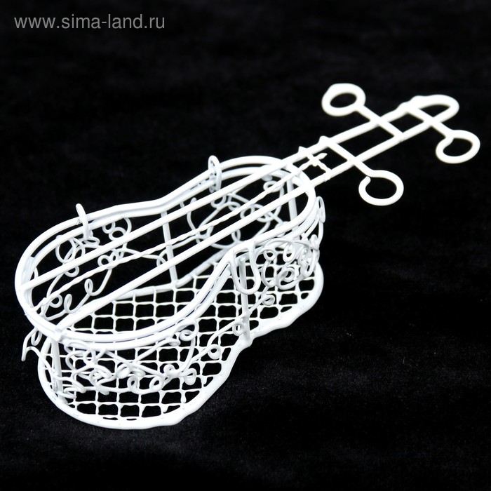 Сувенир металл "Гитара" белый 4,5х12х3 см - Фото 1