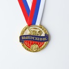 Медаль школьная на Выпускной «Выпускник», на ленте, золото, металл, d = 5 см - Фото 2