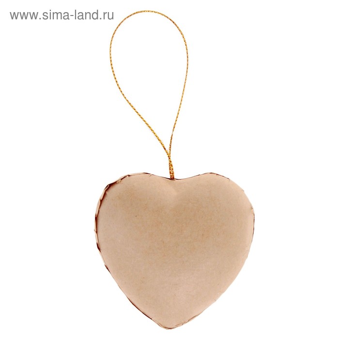 Основа для творчества и декорирования из папье-маше «Сердце» с подвесом: 3,5×7×6,5 см - Фото 1
