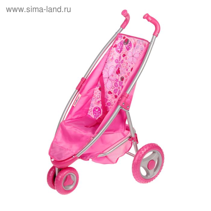 Коляска прогулочная для кукол Gulliver, трёхколёсная, цвет розовый - Фото 1