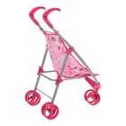 Прогулочная коляска для куклы, цвет розовый - Фото 2
