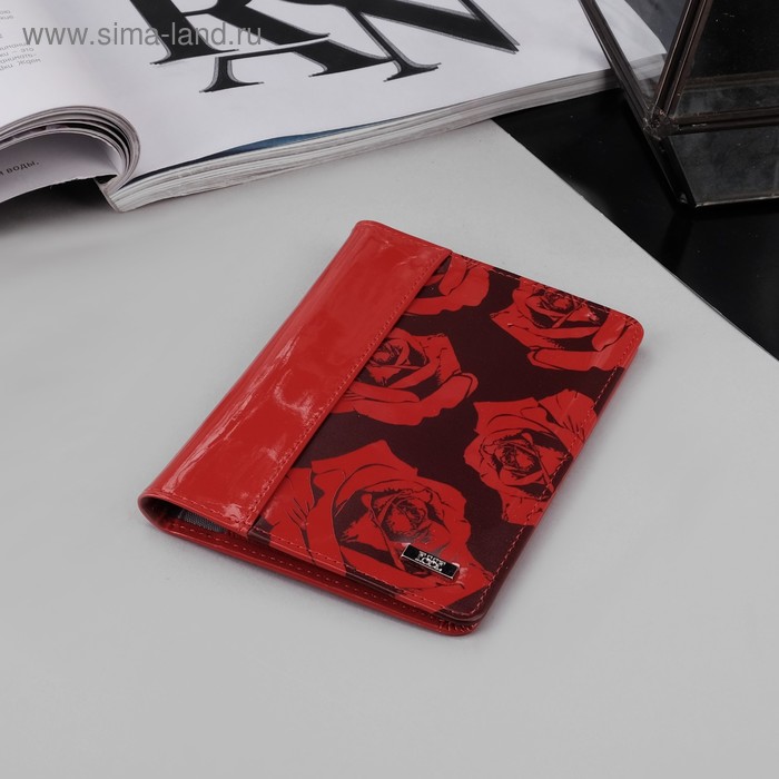 Обложка для паспорта, 3 кармана для карт, цвет красный - Фото 1