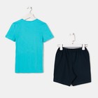 Комплект для мальчика (футболка, шорты), цвет тёмно-синий, рост 134-140 (36) см - Фото 3