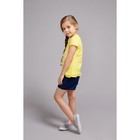 Костюм для девочки (джемпер+шорты), рост 122-128 см, цвет лимонный/тёмно-синий - Фото 2