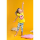 Пижама для девочки "Пончик", рост 110-116 (30) см, цвет лимонный - Фото 1