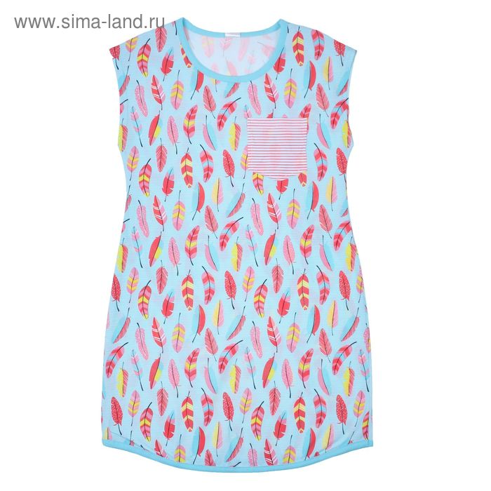 Сорочка для девочки "Пестрые перышки", рост 152 (40) см, цвет голубой Р308681 - Фото 1