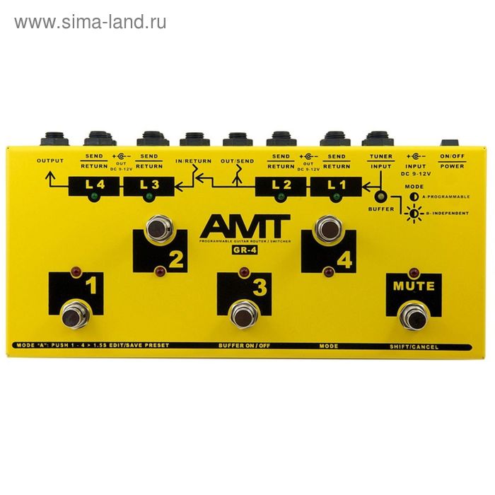 Программируемый гитарный коммутатор на 4 петли AMT Electronics GR-4 - Фото 1