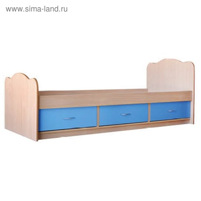 Кровать «Анюта 2»,900×1900 мм, цвет бук / синий