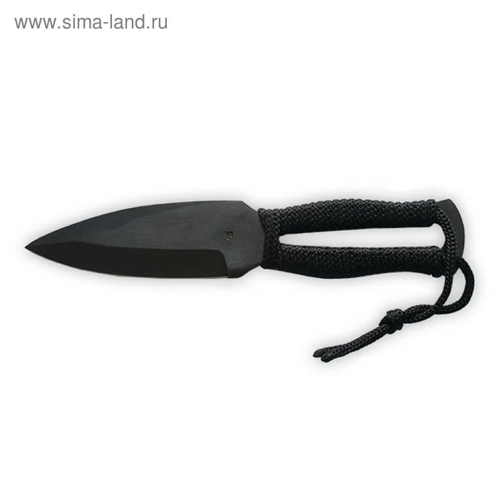 Нож нескладной,сталь 65Г, рукоять Шнур, ножны-полиэстр - Фото 1