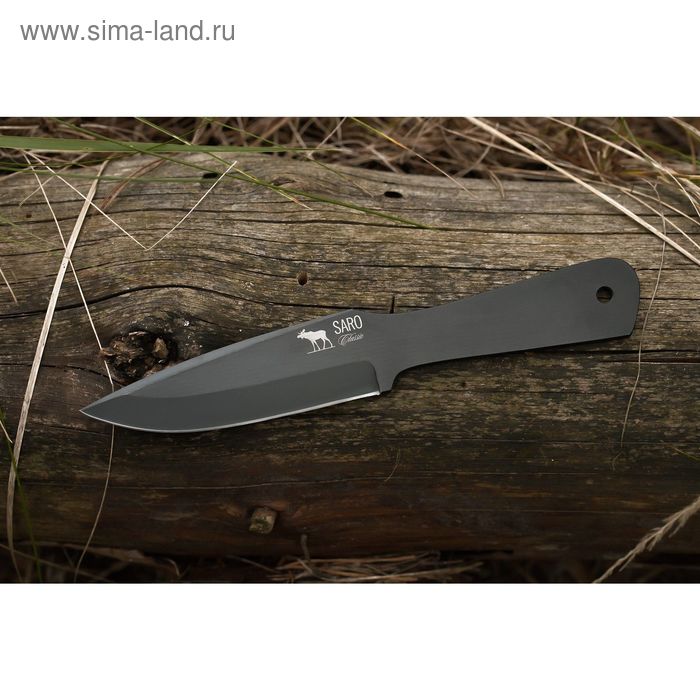 Нож нескладной,сталь 65Г, рукоять Цельнометаллический, ножны-полиэстр - Фото 1