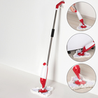 Швабра для мытья пола с распылителем Доляна, насадка микрофибра букли 25×16 см, металлическая ручка 118 см, цвет МИКС - Фото 1