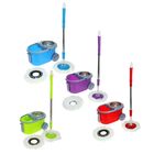 Набор для уборки: ведро на колёсиках с металлической центрифугой 14 л, швабра, запасная насадка из микрофибры, цвет МИКС - Фото 7