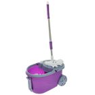Набор для уборки: ведро на колёсиках с металлической центрифугой 14 л, швабра, запасная насадка из микрофибры, цвет МИКС - Фото 2