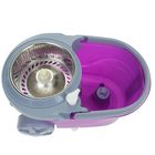 Набор для уборки: ведро на колёсиках с металлической центрифугой 14 л, швабра, запасная насадка из микрофибры, цвет МИКС - Фото 5