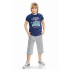 Комплект для мальчика из футболки и шорт, рост 116 см, цвет джинс - Фото 1